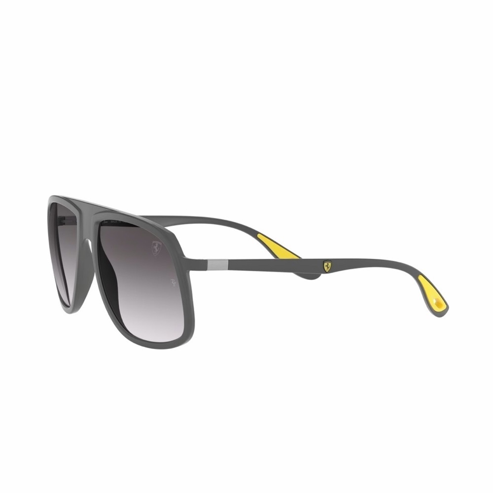 Ray-Ban x Ferrari Black Sunglasses Yellow Temple Tips Unisex - Picture 2 of 13